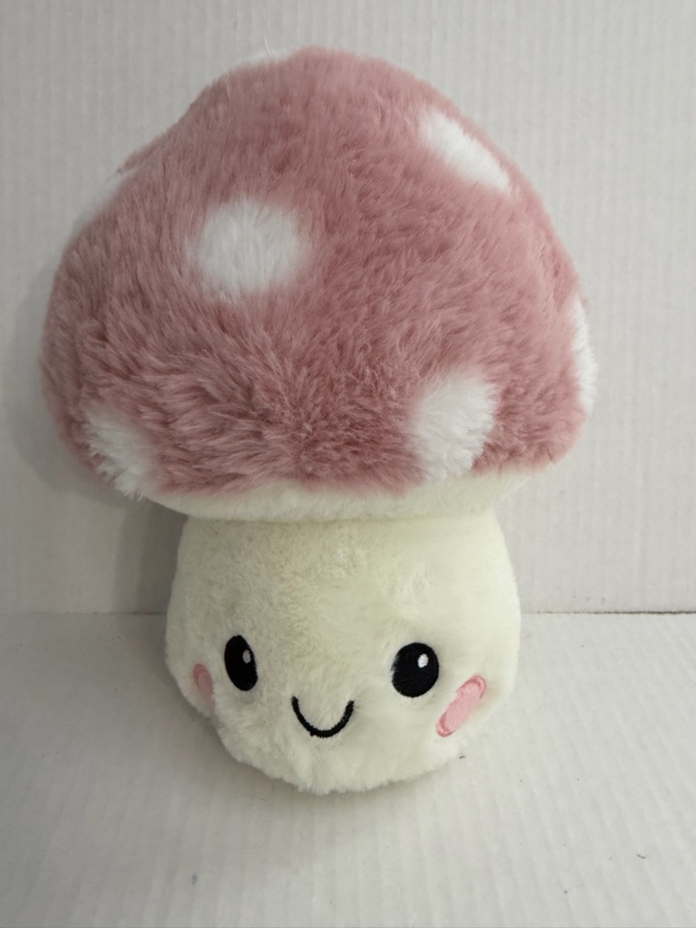 Cute & Cuddly Pink Polka Dot Mushroom Plush